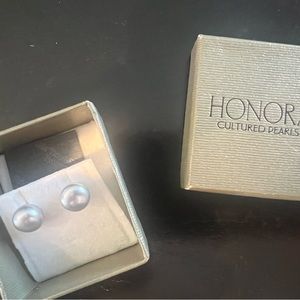 Honora Cultured Pearl Stud Earrings light gray